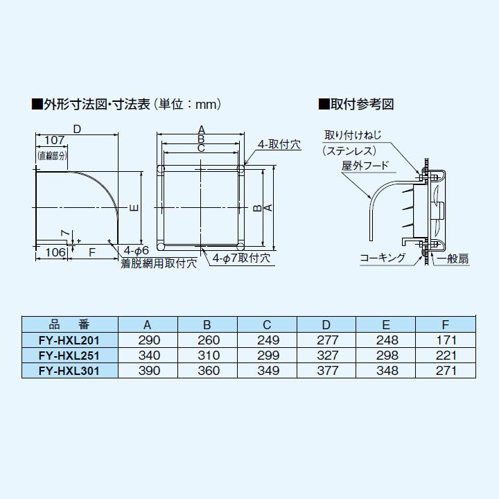 パナソニック　屋外フード　FY-HXL301 Panasonic（パナソニック） 【FY-HXL301】パナソニック 換気扇 専用