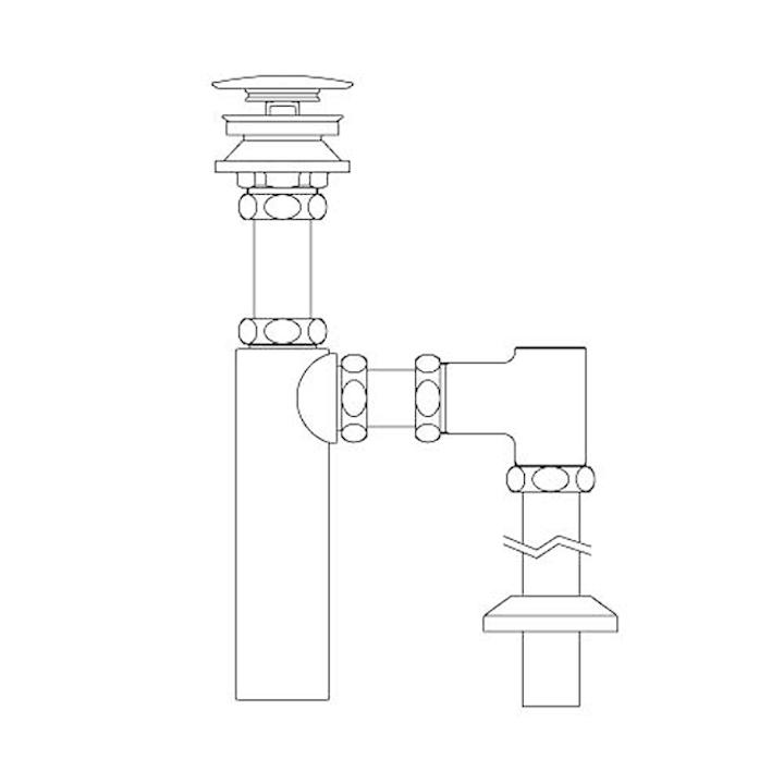 リクシル 洗面器・手洗器用セット金具 排水金具(呼び径25mm) 床排水ボトルトラップ LIXIL