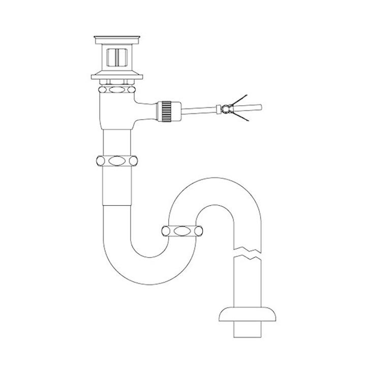 リクシル　洗面器・手洗器用セット金具　ポップアップ式排水金具(呼び径32mm)　床排水Sトラップ　LIXIL