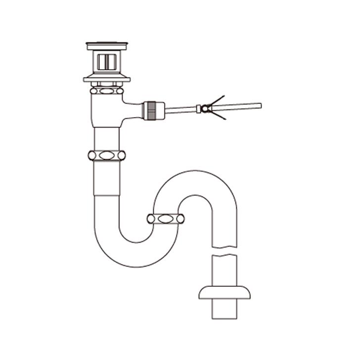 リクシル 洗面器・手洗器用セット金具 ポップアップ式排水金具(呼び径32mm) 床排水Sトラップ LIXIL