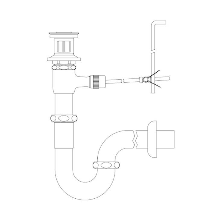 LF-270PA】リクシル 洗面器・手洗器用セット金具 ポップアップ式排水
