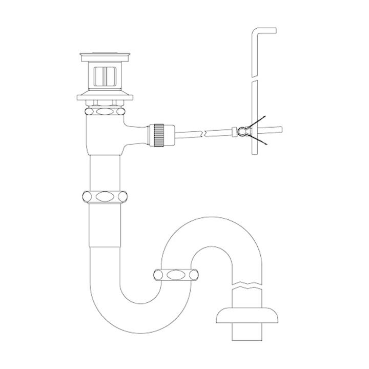 リクシル　洗面器・手洗器用セット金具　ポップアップ式排水金具(呼び径32mm)　床排水Sトラップ　LIXIL