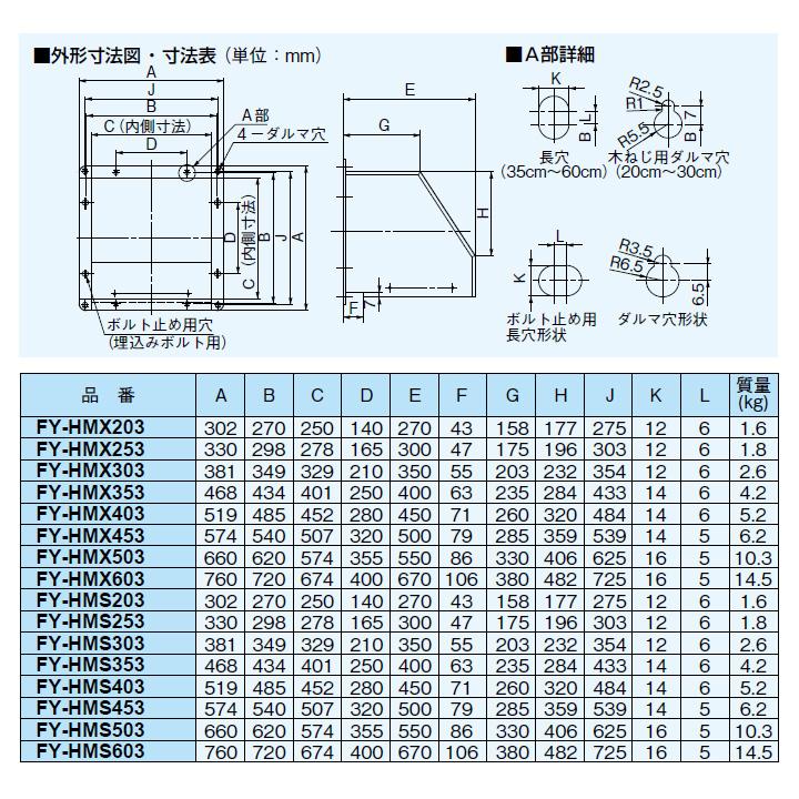 Panasonic（パナソニック） 【FY-HMX403】パナソニック 屋外フ−ド SUS 