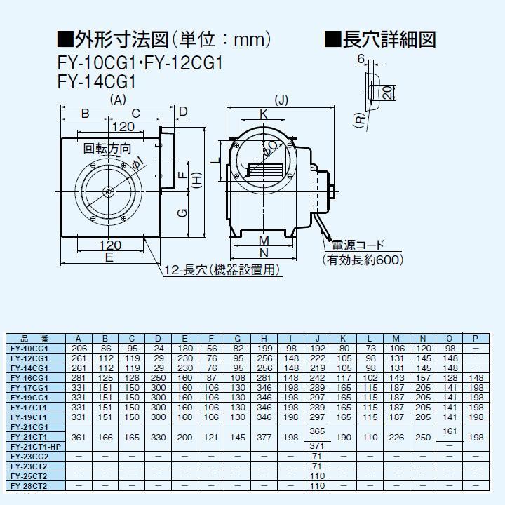 Panasonic 【FY-14CG1】パナソニック 新型 ミニシロッコファン Panasonic 【FY-14CG1】パナソニック 新型 ミニシロッコファン