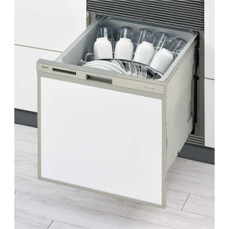 リンナイ　食器洗い乾燥機　約4人分　幅45cm　ブラック　スライドオープンタイプ（後付け）　ビルトイン