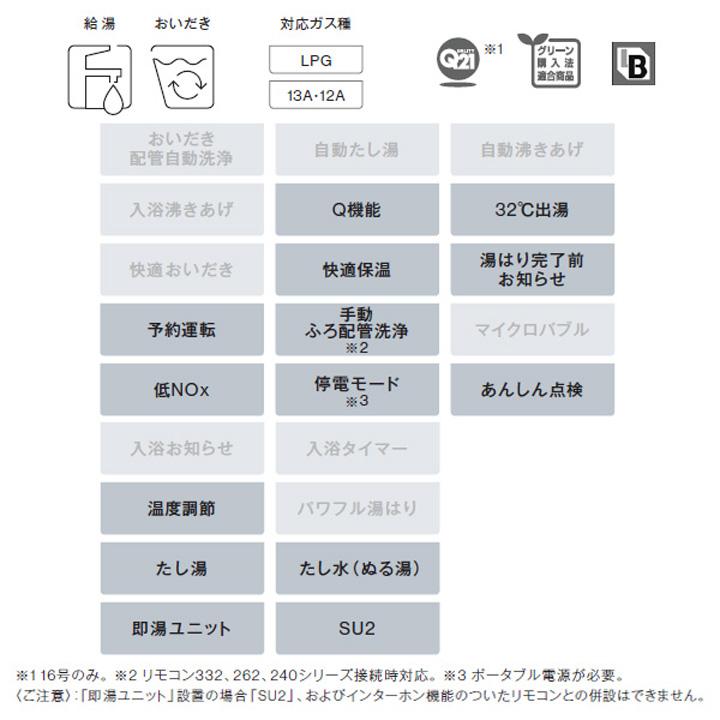 【RUF-SA1615SAU(A)】リンナイ ガスふろ給湯器 設置フリータイプ オート RUF-SAシリーズ スリムタイプ PS扉内上方排気型 16号 都市ガス RINNAIの画像