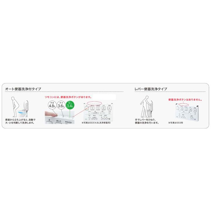 【TCF6554AK#SC1】TOTO ウォシュレット 温水洗浄便座 SS3Aシリーズ オート便器洗浄付タイプ 4.8L洗浄便器用 パステルアイボリー トートーの画像