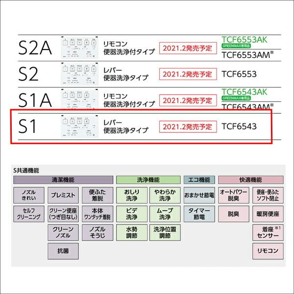 【在庫有り】【TCF6543/SC1】TOTO ウォシュレット 温水洗浄便座 人気のS1シリーズ レバー洗浄タイプ 掃除ラクラクワンタッチ＆除菌水で自動メンテ｜jyusetsu-komatsuya｜03