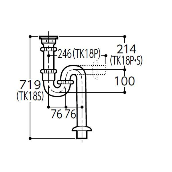 TOTO 【TK18S】トートー 床排水金具(Sトラップ) 病院用流し SK106 対応 