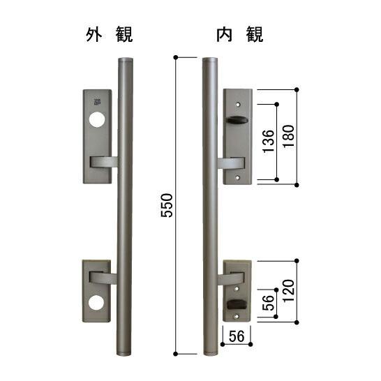 YKK AP AP プッシュプルハンドル（内外同一仕様）右勝手 ゴールド 