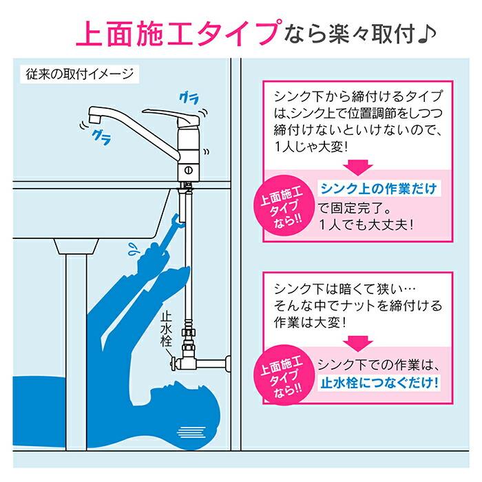 カクダイ　GAONA これエエやん ワンホールシングルレバー混合栓（分水孔付）　【品番：GA-BF001】 【ハイジェニックハンドル】