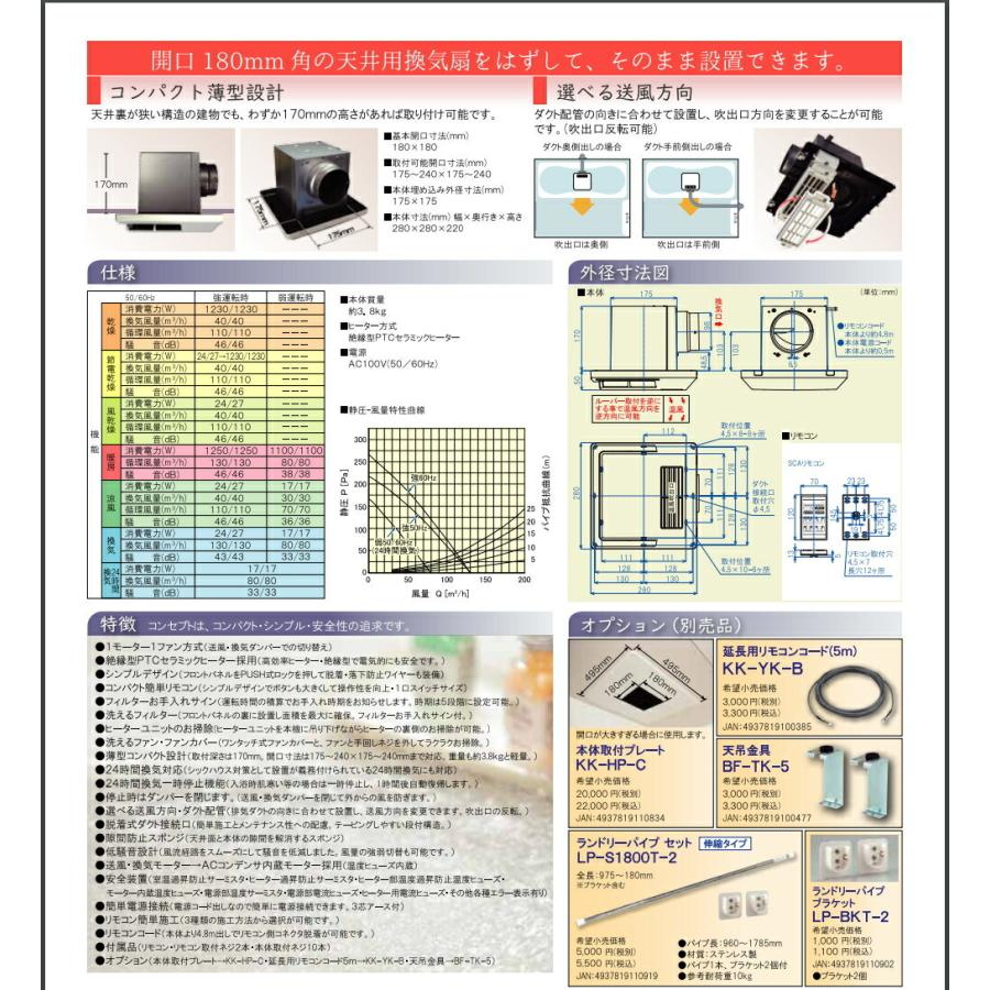 高須産業　24時間換気対応 浴室換気乾燥暖房機（1室換気タイプ・有線リモコンタイプ）　【品番：BF-331SCA】●｜jyusetsupro｜04