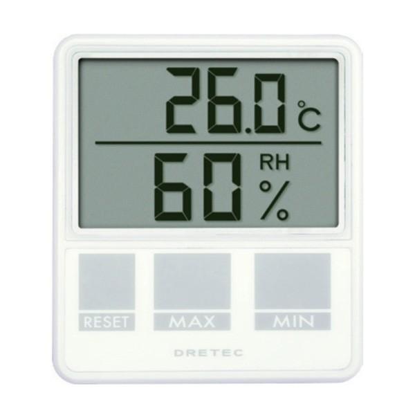 【メール便対応】ドリテック　デジタル温湿度計　ホワイト　【品番：O-214WT】