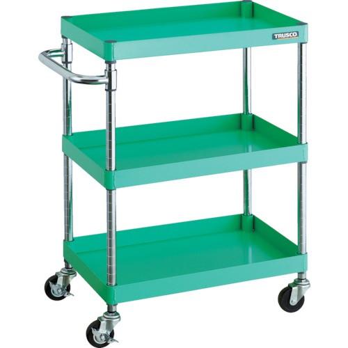 トラスコ中山（TRUSCO）　フェニックスワゴン 600×400 3段 φ75ゴム車輪　YG色