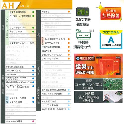 富士通ゼネラル AS-AH225S+AO-AH225S ルームエアコン[AHシリーズ][6畳