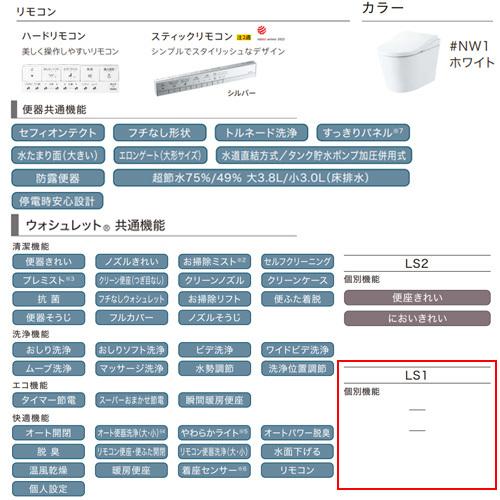 TOTO CES9810HM#NW1 タンクレストイレ ネオレストLSタイプ[LS1][床:排水芯305〜540mm][給水:露出][タンクレス便器]｜jyusetu｜02