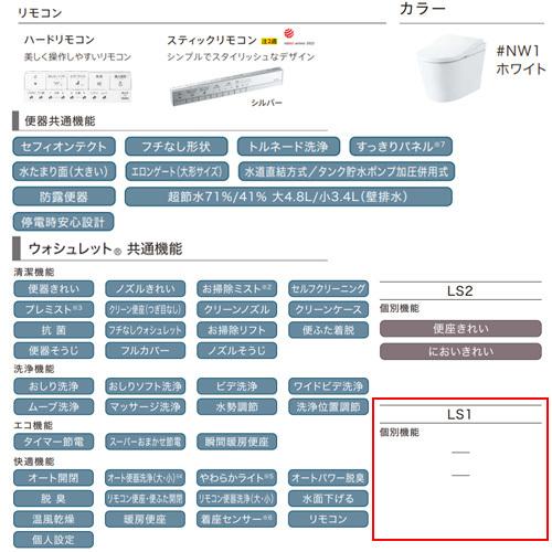 TOTO CES9810P#NW1 タンクレストイレ ネオレストLSタイプ[LS1][壁:排水芯120mm][給水:露出][タンクレス便器]｜jyusetu｜02