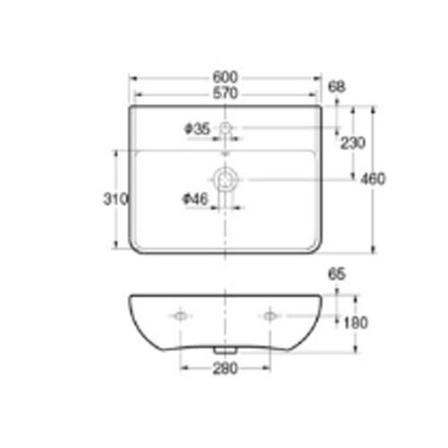 カクダイ　壁掛手洗器単品　#DU-2335600000