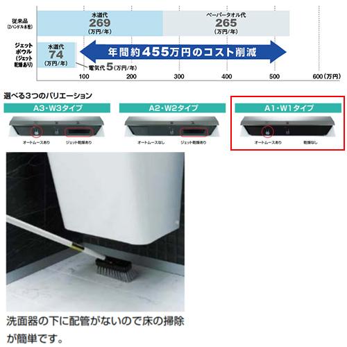 LIXIL L-C21A1+LF-21PA ジェットボウル[多機能洗面器][壁掛タイプ][A1タイプ][ハイパーキラミック][壁給排水]｜jyusetu｜03