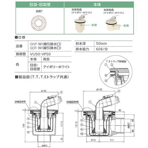 テクノテック TP800-RW1+排水トラップ 洗濯機パンセット[800サイズ][右