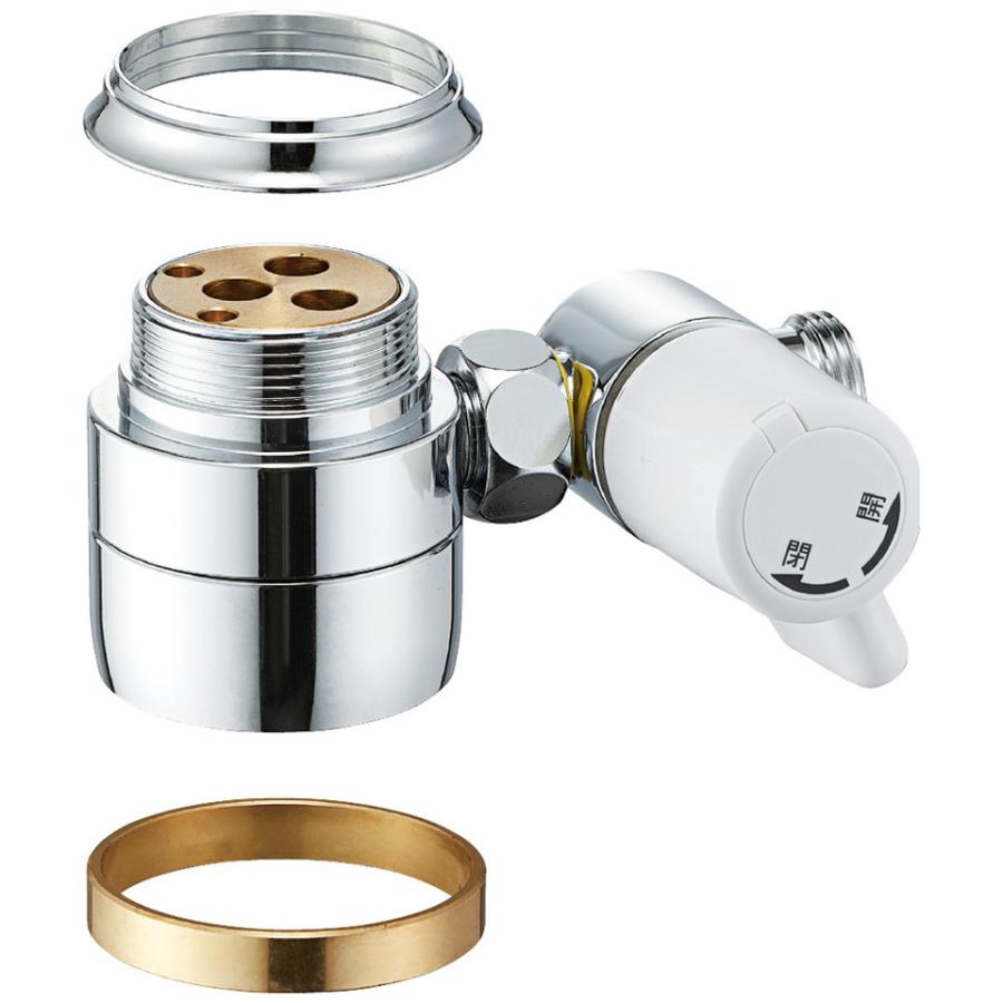 浄水器部品 B98-AU1 シルバー SANEI[B98-AU1]三栄水栓 シングル混合栓用分岐アダプター : 住設