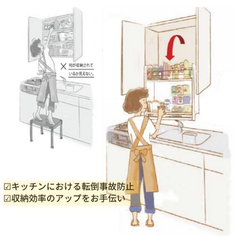 ダイドー[E558374]ダウンキャビネット エレベスイング 昇降式 吊戸棚