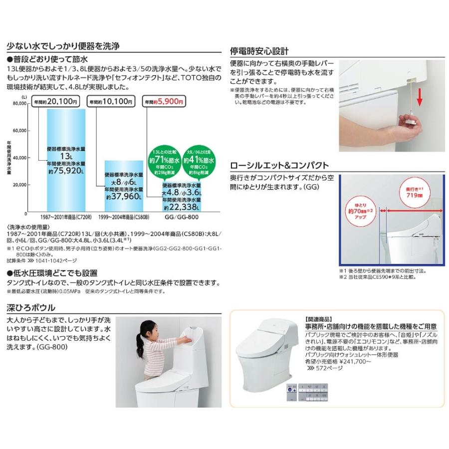 【CES9335R】TOTO ウォシュレット 一体型便器 GG3-800 メーカー直送便にてのお届け 床排水芯200mm  北海道・沖縄及び離島は別途送料がかかります。