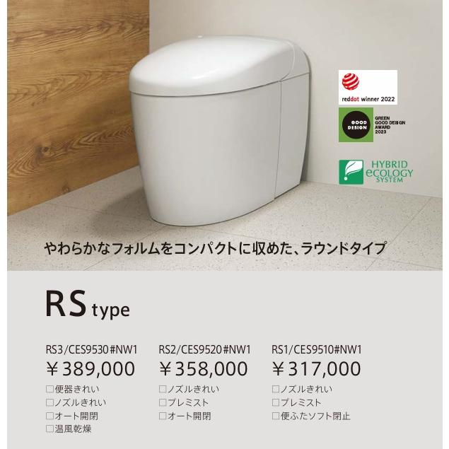 ネオレスト RS/RS1 露出配管 CES9510PXW スティックリモコンシルバー 