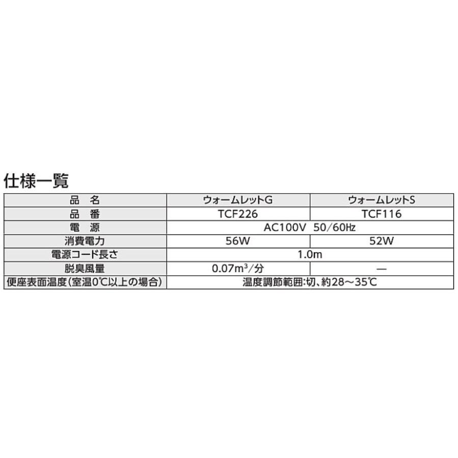 TOTO ウォームレットS暖房便座 TCF116 北海道・沖縄・離島は別途 TOTO ウォームレットS暖房便座 TCF116 北海道・沖縄・離島は別途