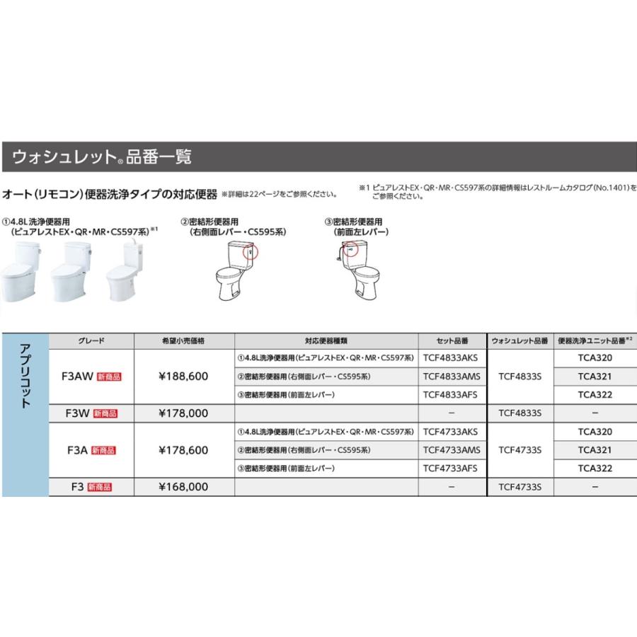 新品 TOTO 温水洗浄便座 アプリコット ウォシュレット TCF4833AMS #NW1 ホワイト TCF4833S TCA321セット トートー 札幌 手稲 TOTO ウォシュレット アプリコット F3AWタイプ TCF4833AMS 密結形便器