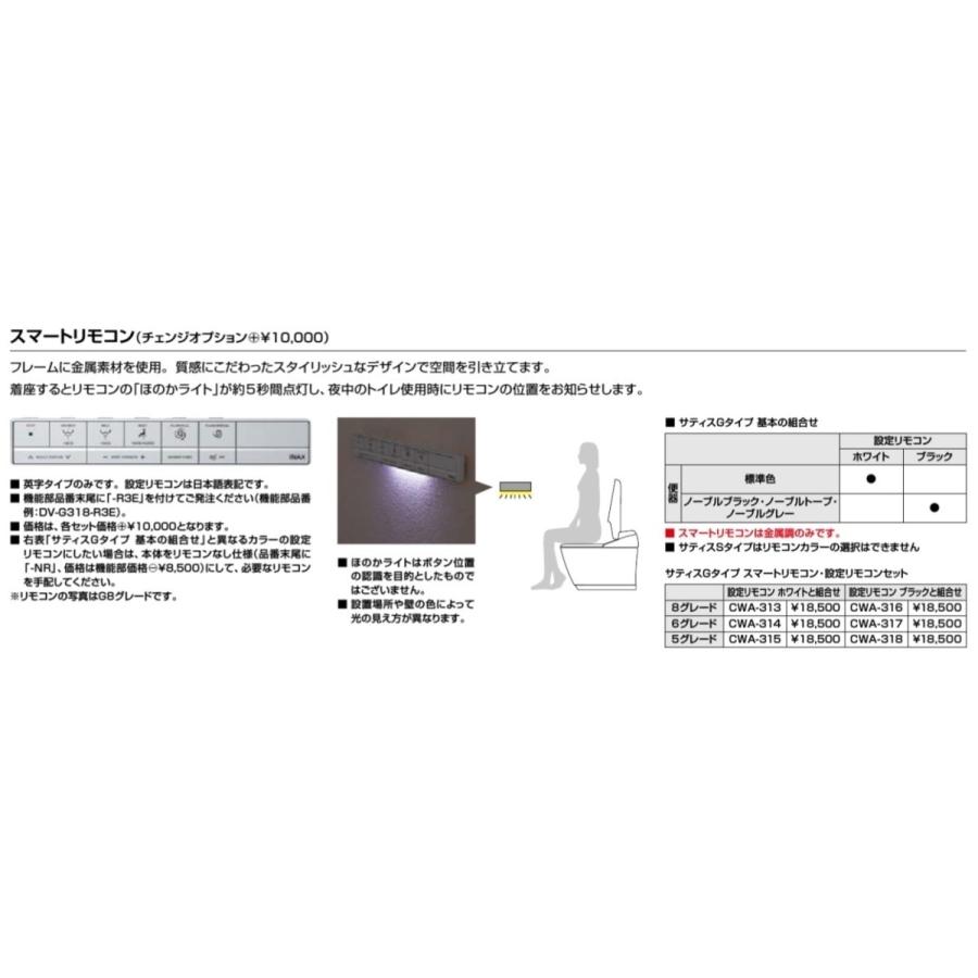 【YBC-G30H-DV-G315H】GR5グレード リクシル タンクレス サティス リトイレ Gタイプ 床排水芯225〜410mm 便器カラー・リモコン選択有 北海道沖縄離島別途送料有｜jyusta｜14