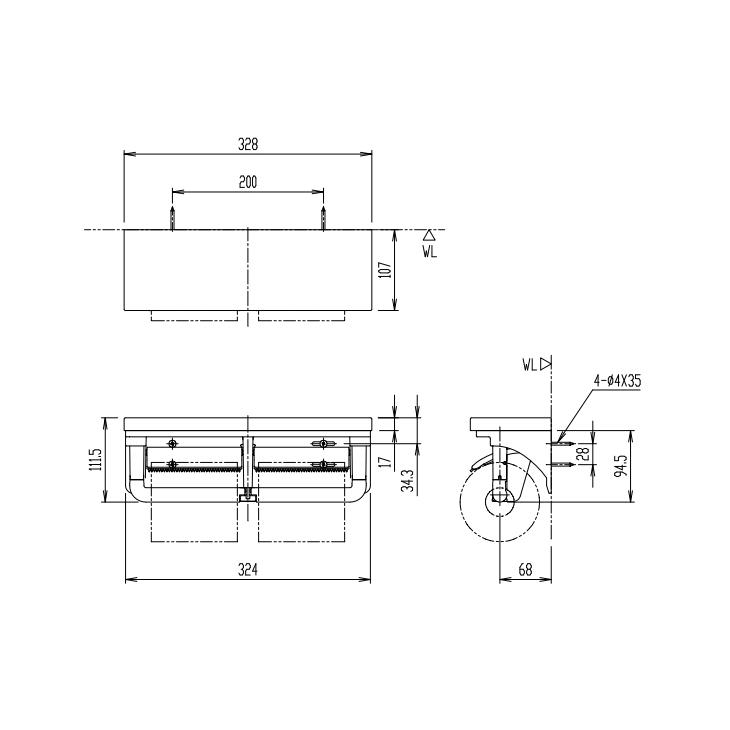 LIXIL 棚付2連紙巻器 SIAA抗菌 インテリアリモコン対応 LIXIL 棚付2連紙巻器 SIAA抗菌 インテリアリモコン対応
