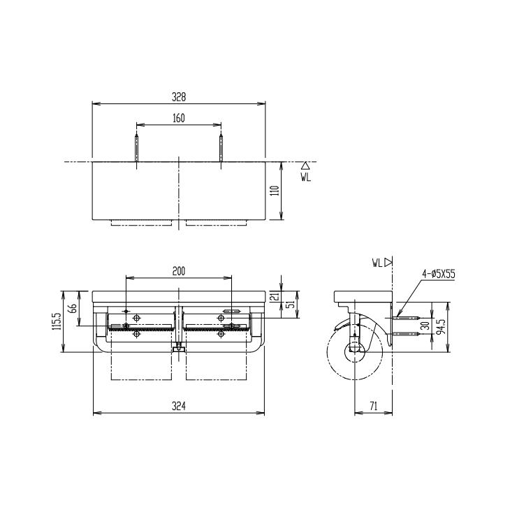 LIXIL（リクシル） 棚付2連紙巻器 高耐荷重タイプ スタンダード SIAA