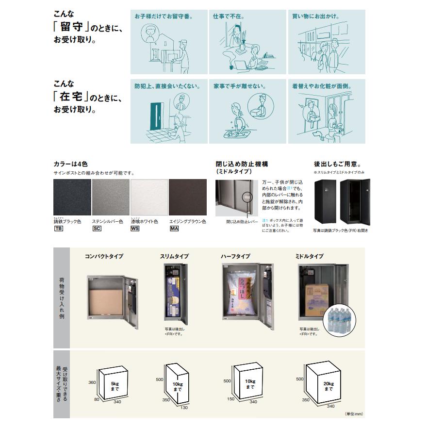 パナソニック 戸建住宅用宅配ボックス COMBO ミドルタイプ 前出し FF CTNR4020 Panasonic｜jyuukenhonpo｜02