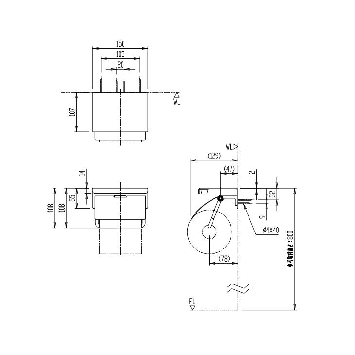 LIXIL（リクシル） 棚付紙巻器 ステンレスヘアライン FKF-AE34B : 住建