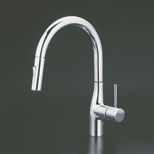 KVK シングルシャワー付混合栓 eレバー めっき 寒冷地仕様 KM6061ZEC