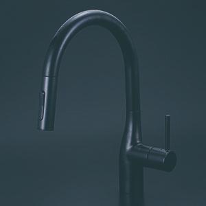 KVK シングル混合栓マットブラック ビルトイン浄水器用シングルシャワー付混合栓（センサー
