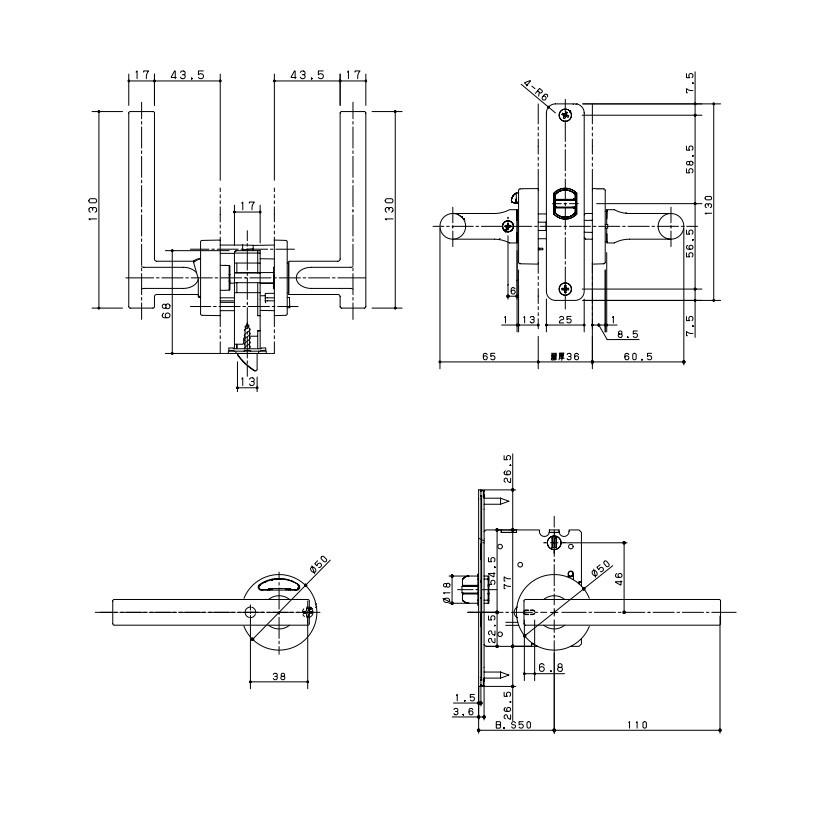 Panasonic（パナソニック） 内装ドア レバーハンドル A2型 間仕切錠