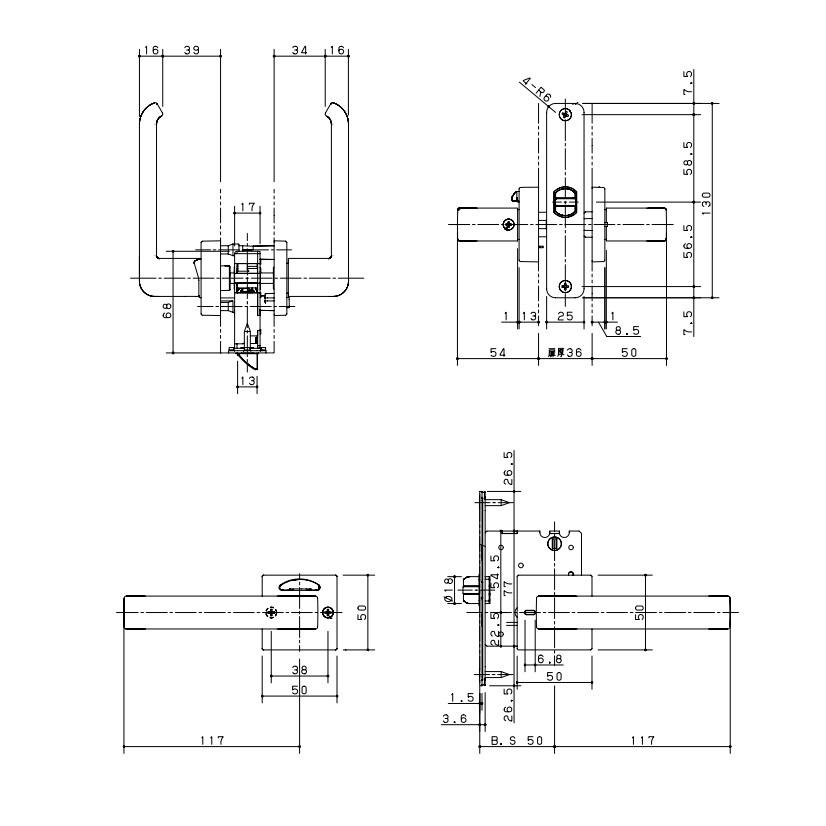 Panasonic（パナソニック） 内装ドア レバーハンドル A3型 間仕切錠