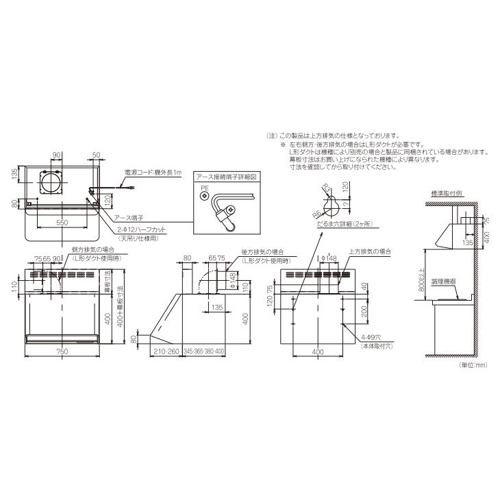 LIXIL シロッコファン NBHシリーズ BLIII型相当 間口75cm LIXIL シロッコファン NBHシリーズ BLIII型相当 間口75cm