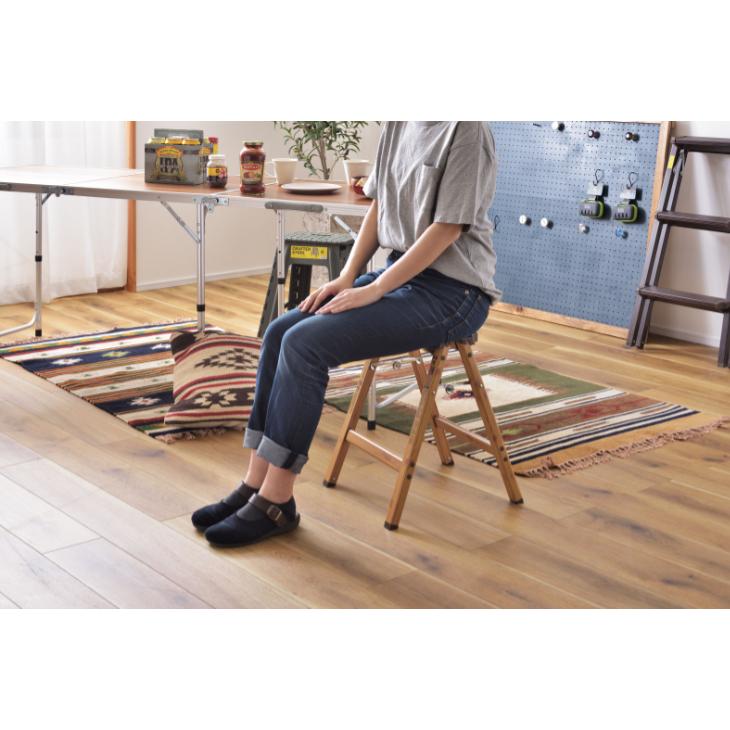 ステップスツール H 木目調 踏み台 脚立 折りたたみ アルミ製 W36×D39