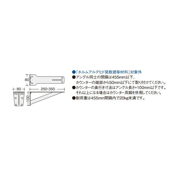 カウンター取付金具2個　棚受　アングル　パナソニック　スチールアングルストロング Panasonic（パナソニック） デスク・洗面カウンター用 施行部材