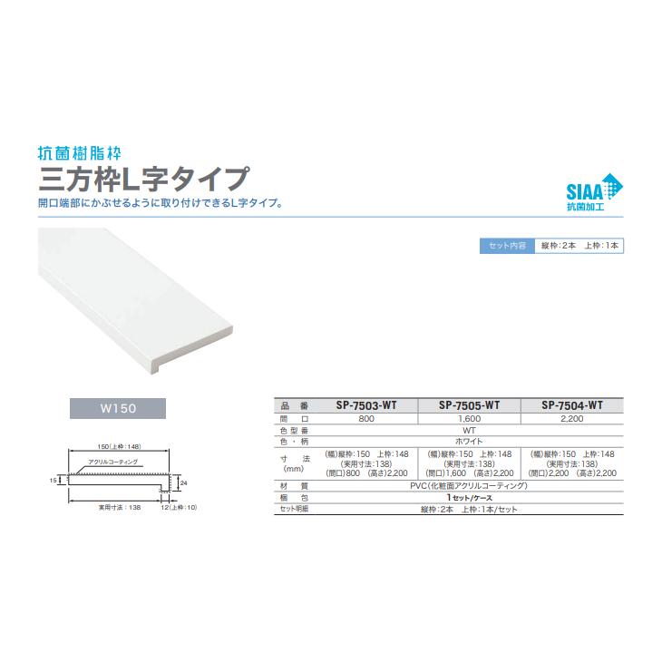 近畿地方のみ配達可】城東テクノ 抗菌樹脂枠 三方枠L字タイプ