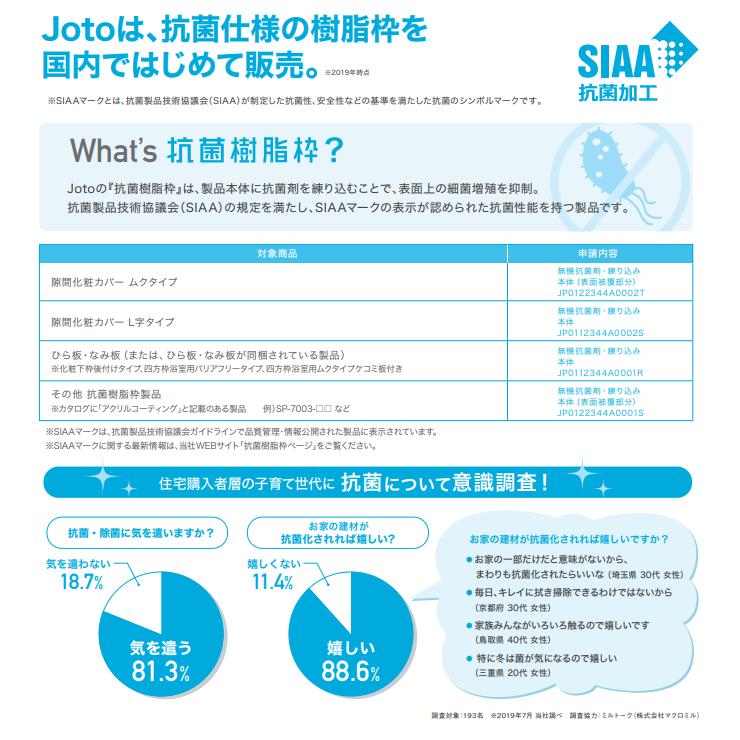 近畿地方のみ配達可】城東テクノ 抗菌樹脂枠 三方枠ムクタイプ 近畿地方のみ配達可】城東テクノ 抗菌樹脂枠 三方枠ムクタイプ