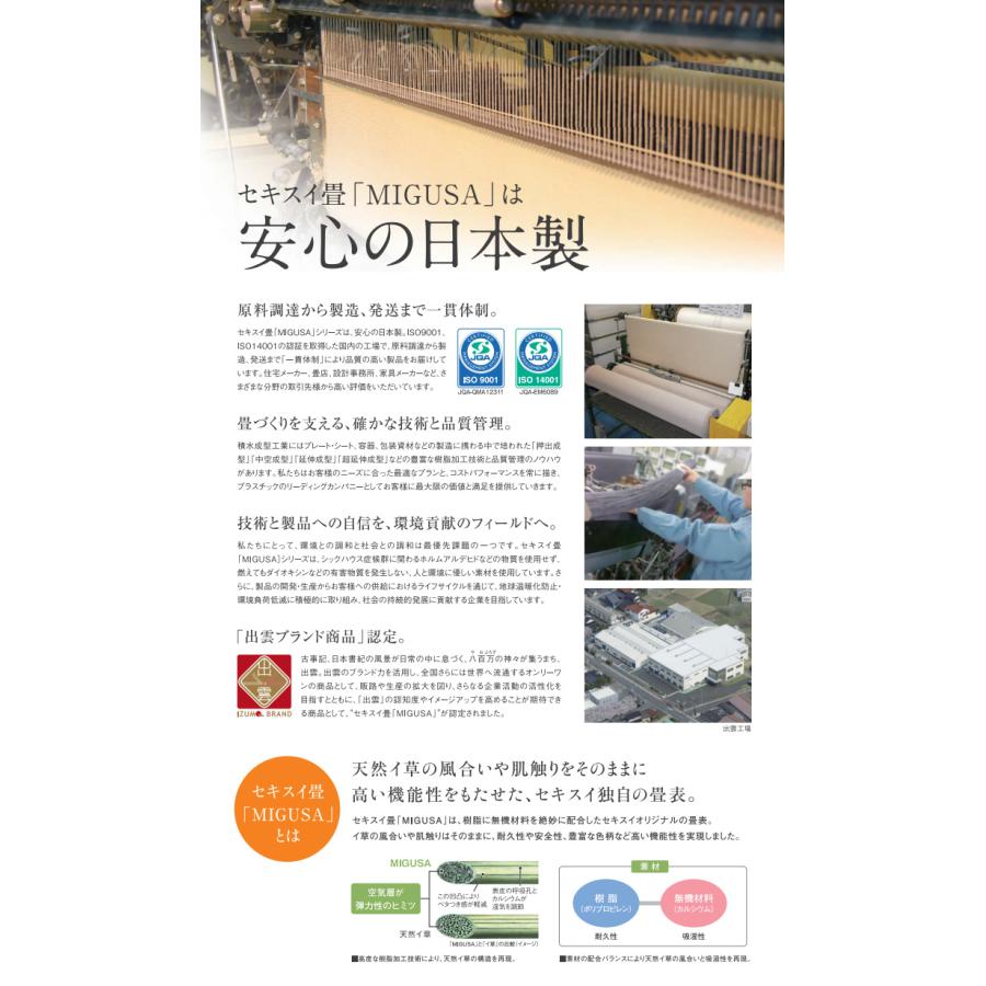 積水成型 敷込畳 システム畳 美草 MIGUSA 目積 MESEKI ブラック 3枚セット 特注色_5