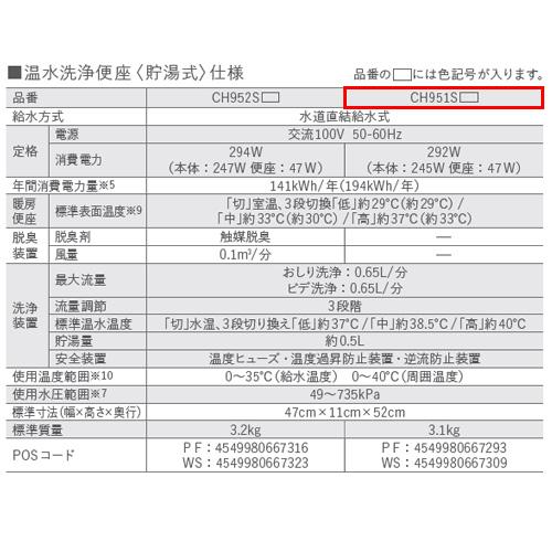 ◇【平日午後2時まで当日出荷】 ≪パナソニック CH951SPF≫ ビューティートワレ 脱臭機能無【優良配送】｜jyuuki-puraza｜04