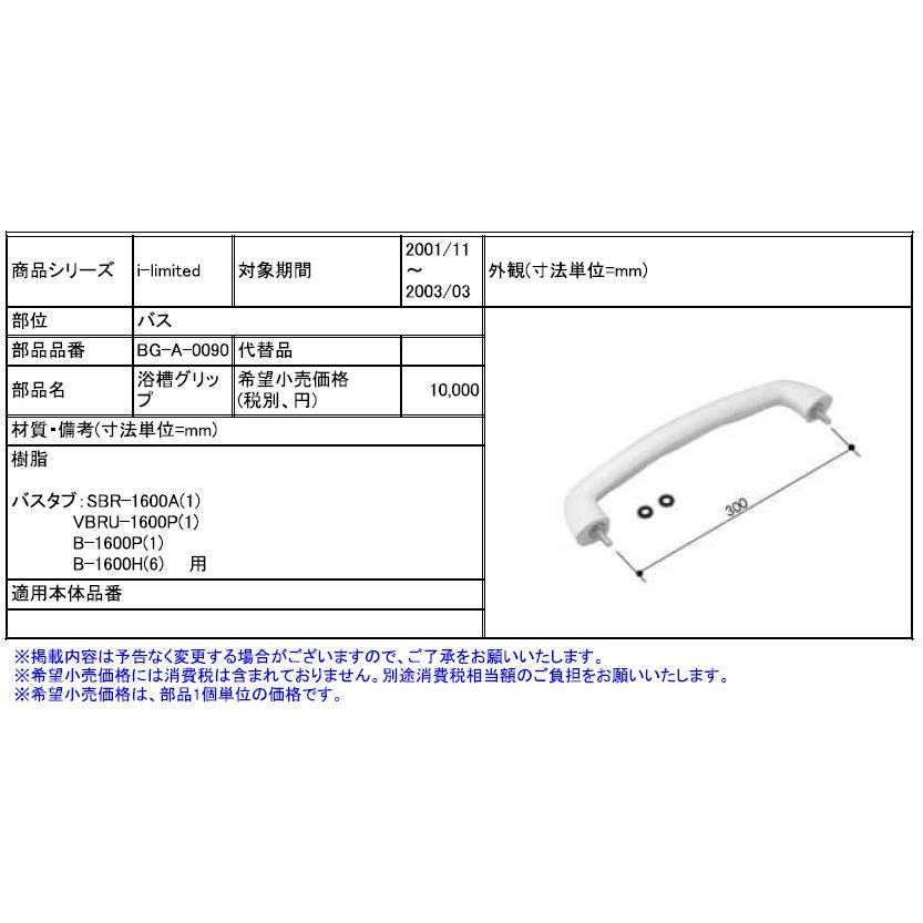 ◇【平日午後2時まで当日出荷】≪LIXIL BG-A-0090≫ 浴槽内握りバー 