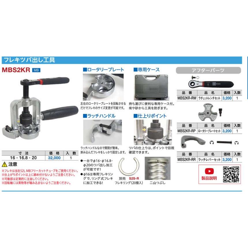 MIYAKO ツバ出し工具 MIYAKO MBS2KR ブラック×レッド ケース付 パイプ