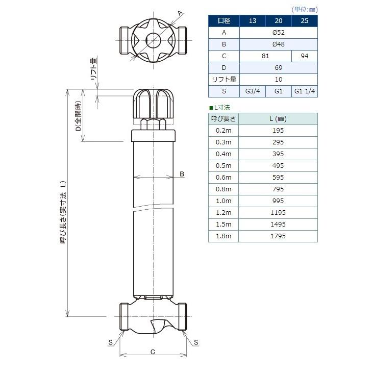品揃え豊富で 竹村製作所 不凍水抜栓 MT-II 25mm 0.6m MT-2-25060GP GPシモク付