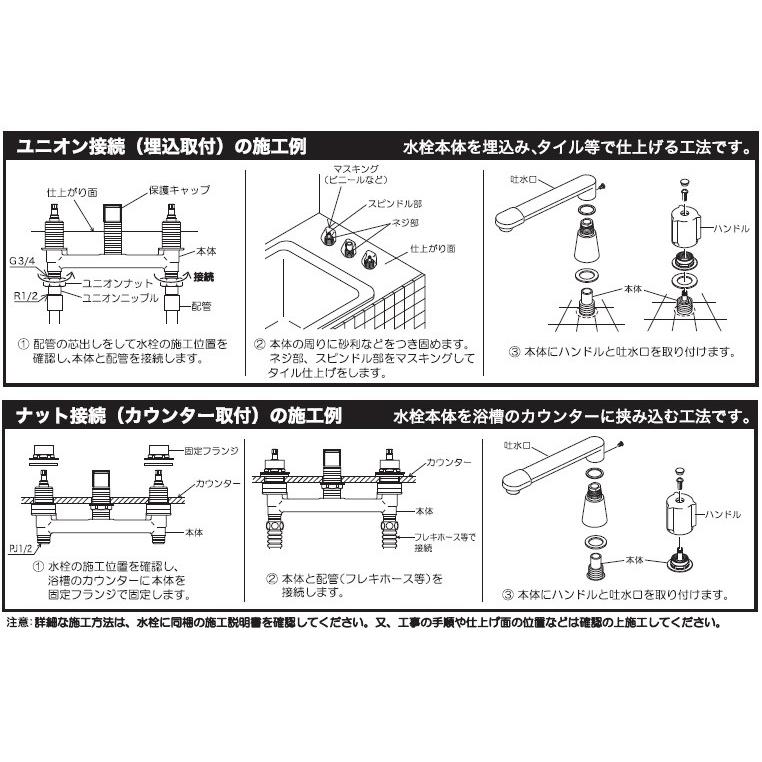 KM84G　KVK　2ハンドル混合栓（ユニオン接続）